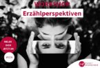 Schreibworkshop Erzählperspektiven, Live-Workshop kreatives Schreiben in Wien mit der Autorin Diana Hillebrand, Schwarz-weiß Abbildung einer Frau, die einen Spiegel blickt